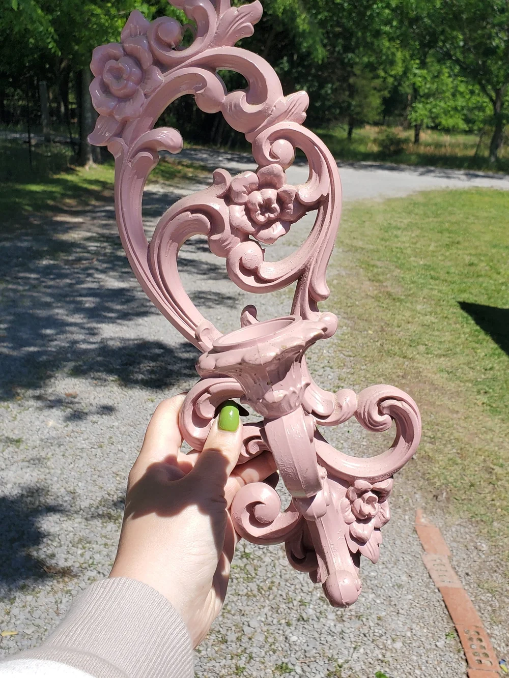 Homco Pink Ornate Floral Wall Hooks - Pair